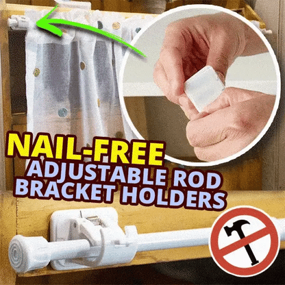 Nail-free Adjustable Rod Bracket Holders (Pack of 4)